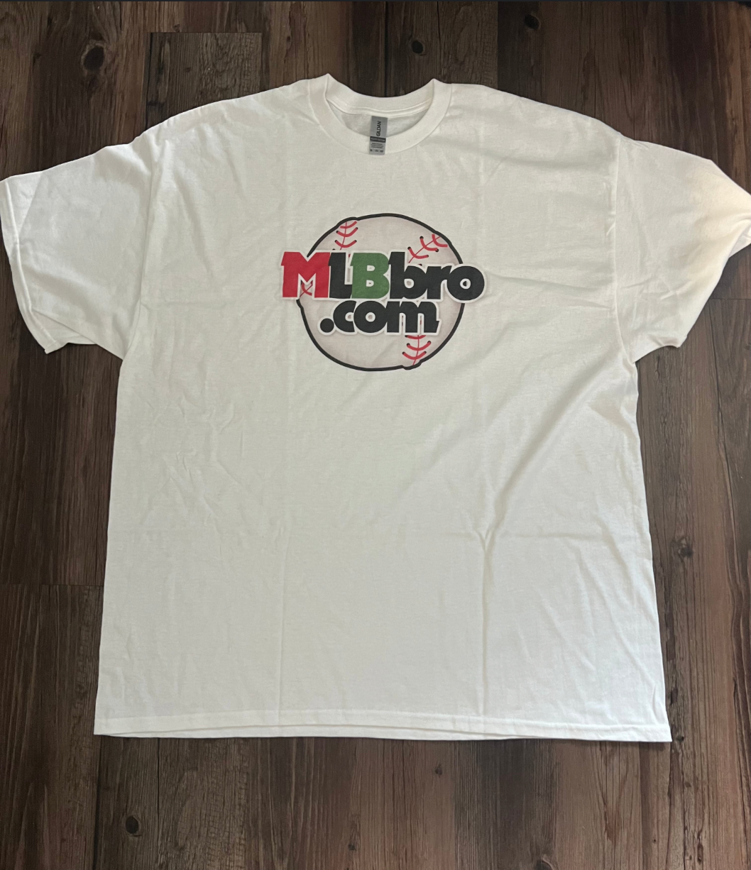 MLBbro.com White Short Sleeve T-Shirt